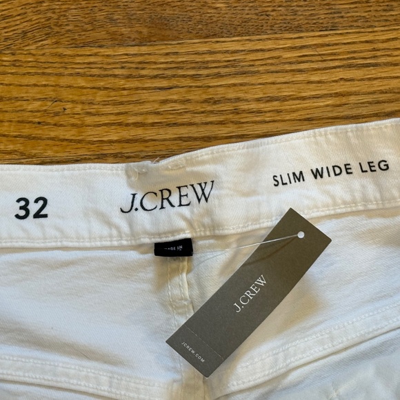 J. Crew Slim Wide Leg White Jeans - Picture 3 of 4